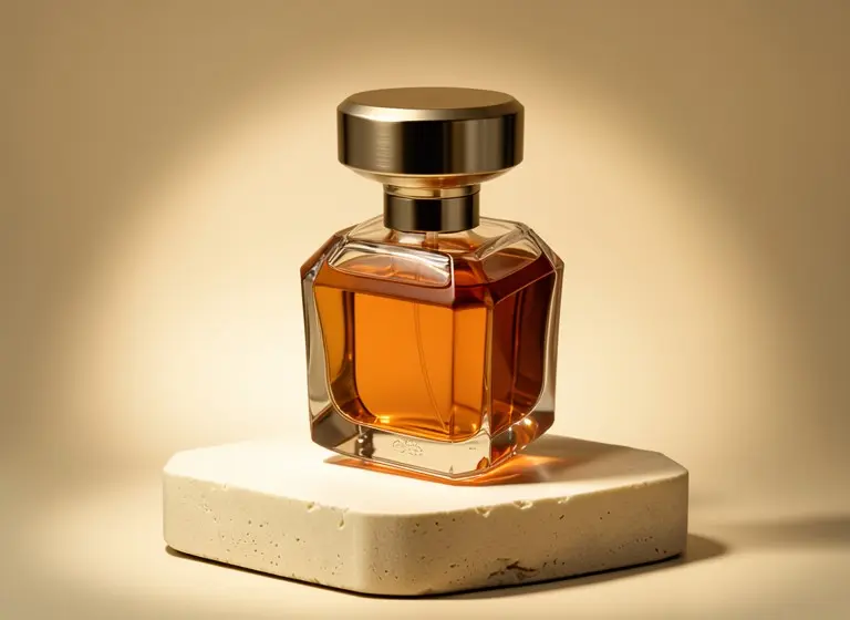 Perfume bottle to a podium hero shot: the AI result