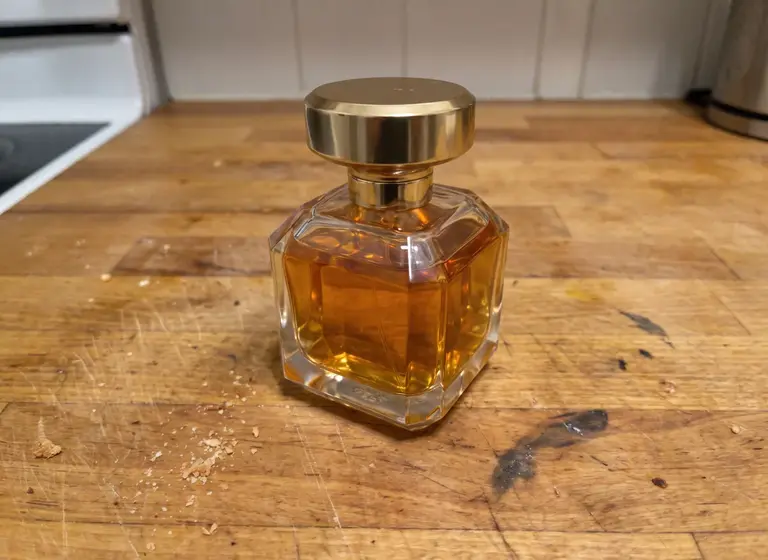 Perfume bottle to a podium hero shot: the original photo
