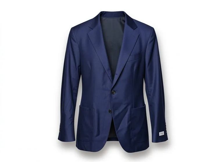 Navy blazer on a hanger: the AI result