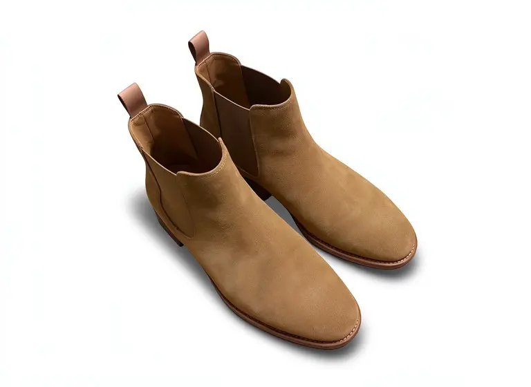 Suede boots to a white-background shot: the AI result