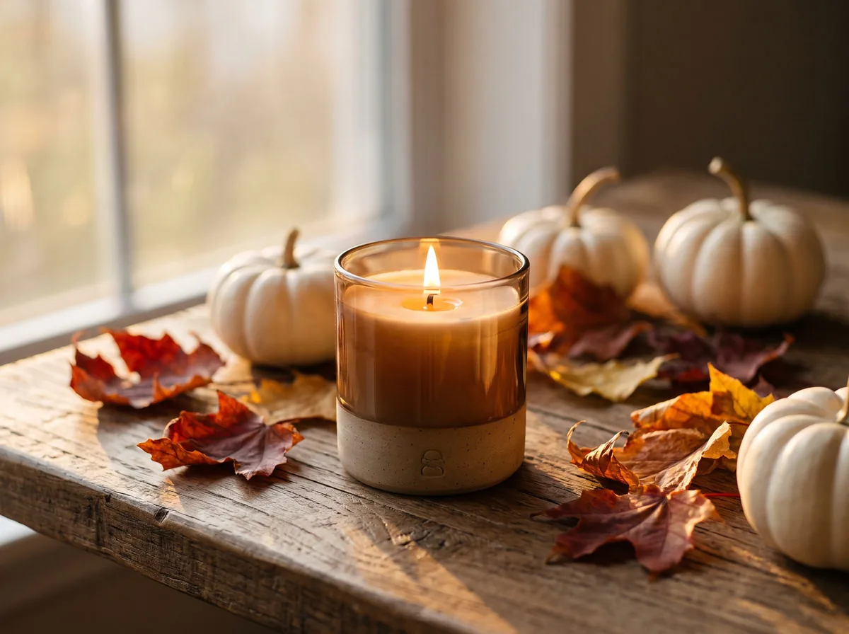Seasonal scene: candle product photography example