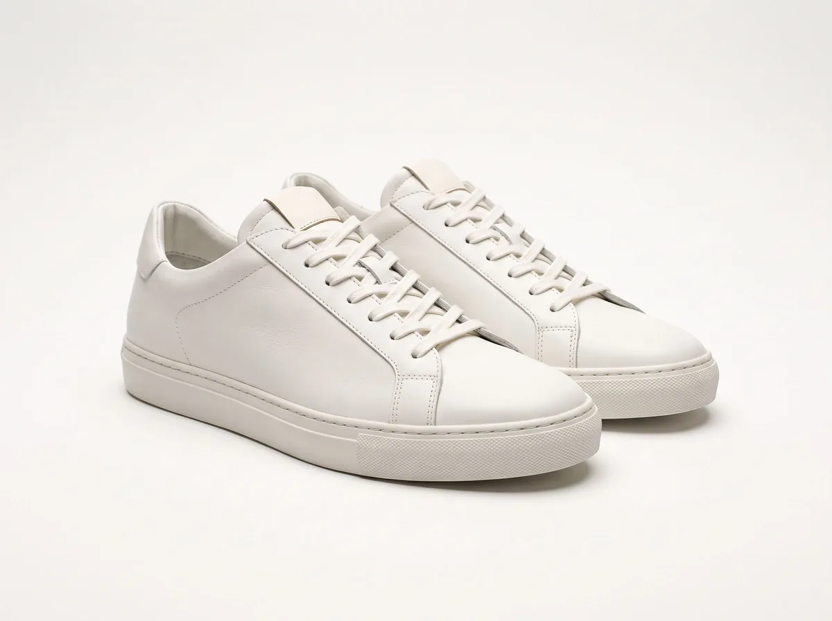 White sneakers on a pure white background