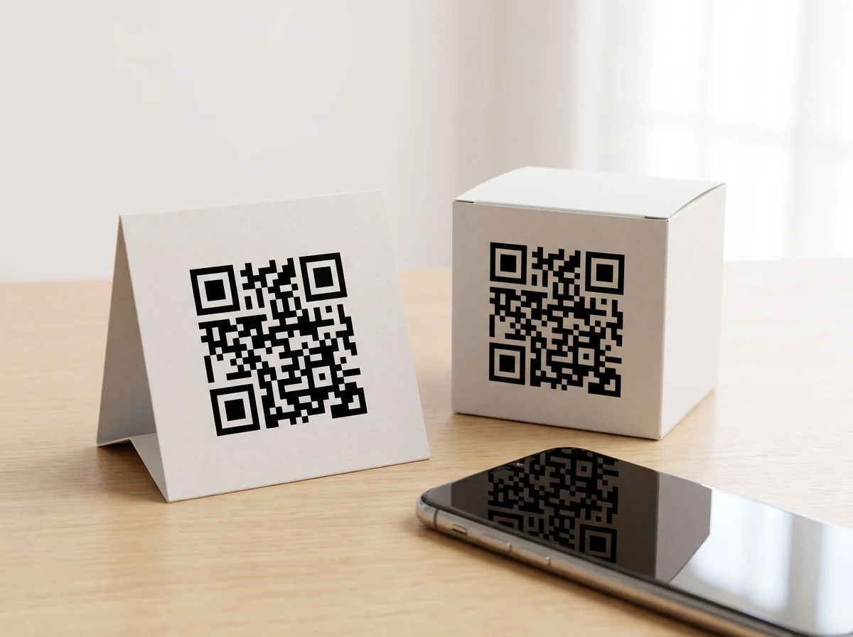 QR Code Generator for Packaging, Inserts and Signs: styled product photo