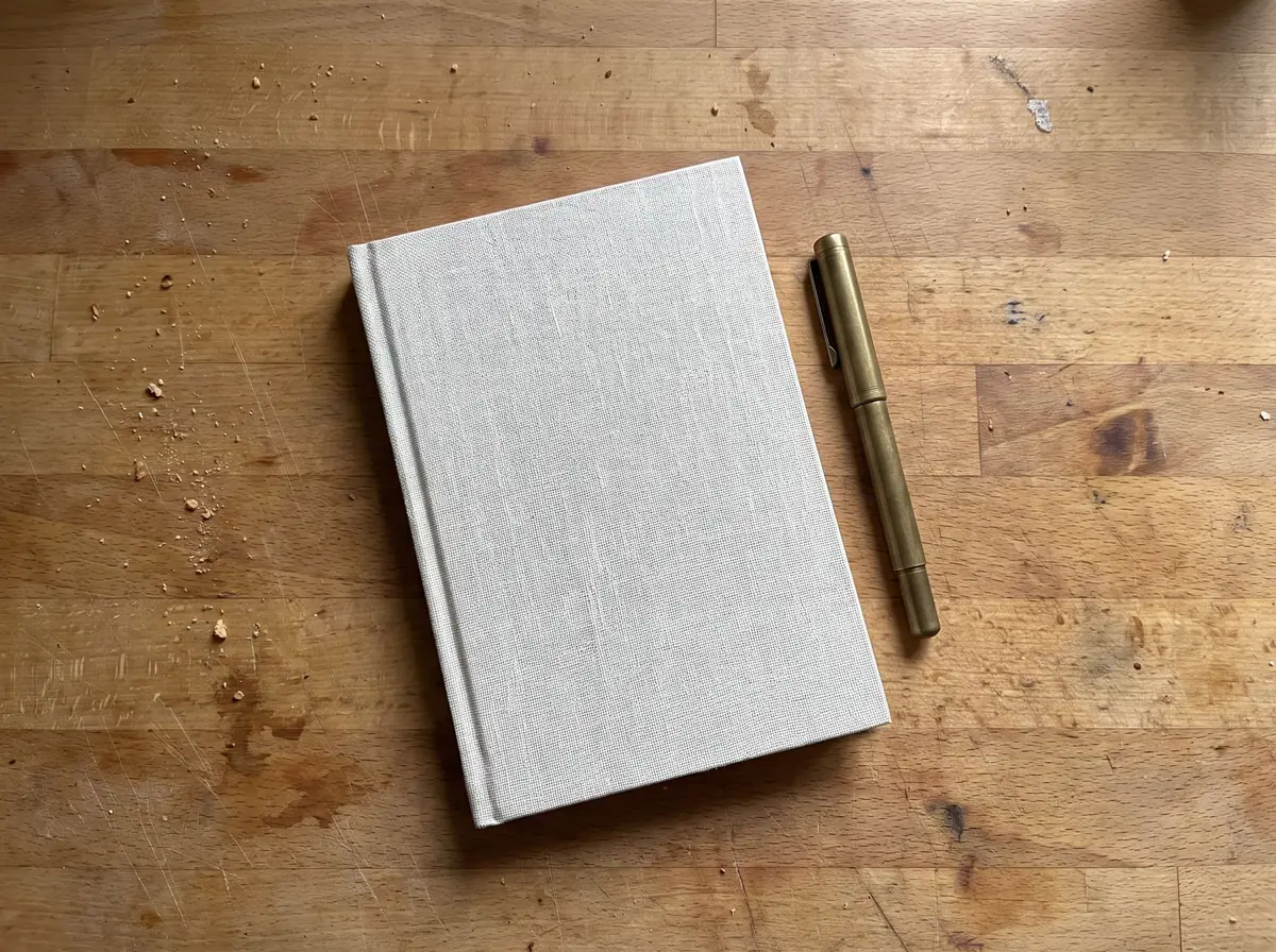 Phone photo before AI Stationery Product Photography for Notebooks and Books