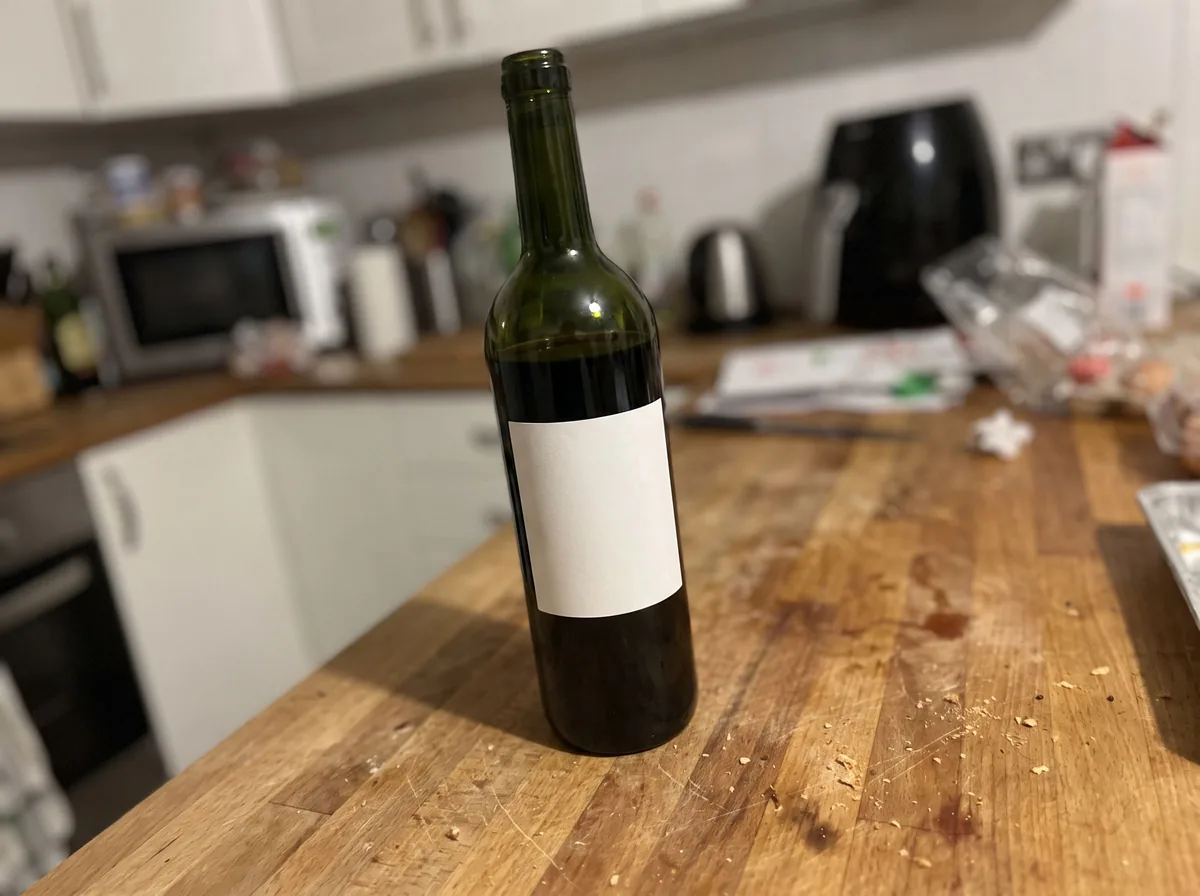 Phone photo before AI Wine Bottle Photography for Wine and Spirits